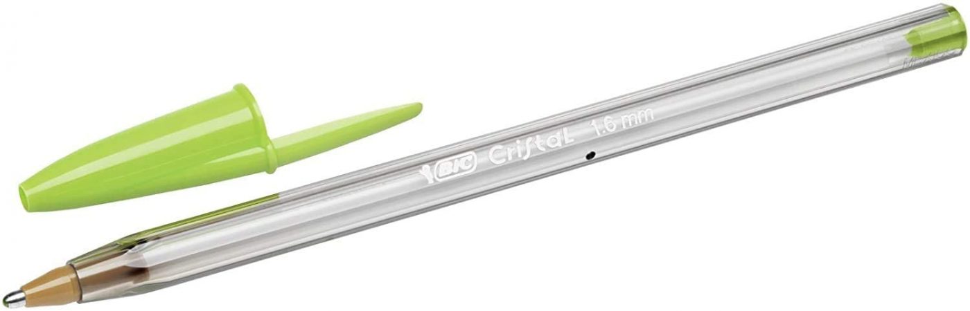 Bic Cristal Fun Boligrafo De Bola - Punta Gruesa De 1.6mm - Tinta Con Base De Aceite Color Verde Lima 51917