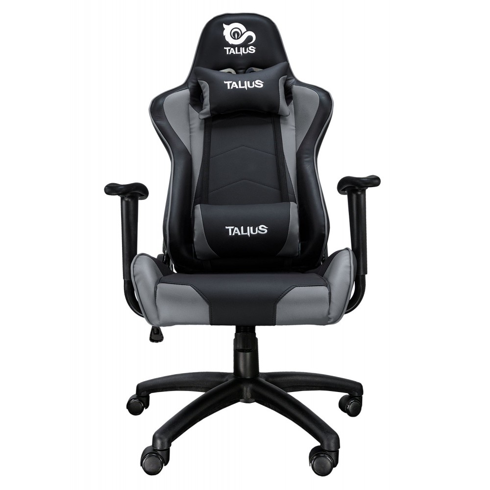 Talius Silla Gaming Gecko - Reposabrazos Fijos - Inclinacion Ajustable  hasta 150∫ - Cojin Lumbar Ajustable - Almohada Cervical - Mecanismo  Butterfly - Ruedas de Nylon - Piston de Gas Clase 4 