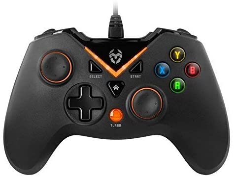 Mando gaming USB para PC, con cable. 12 botones, joysticks analógicos.